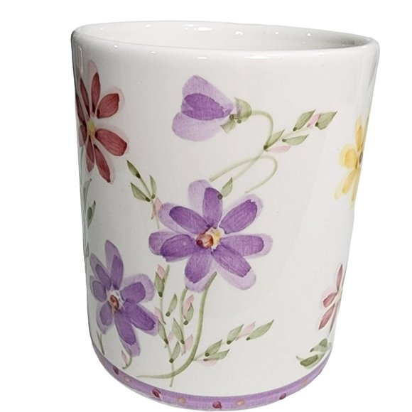 Gibson Set Of Two Shabby Chic Hand Painted Floral Design Ceramic Coffee Mug 14oz - Picture 11 of 16